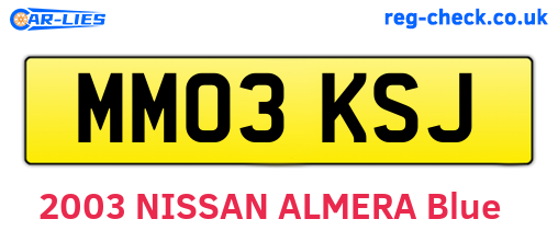 MM03KSJ are the vehicle registration plates.