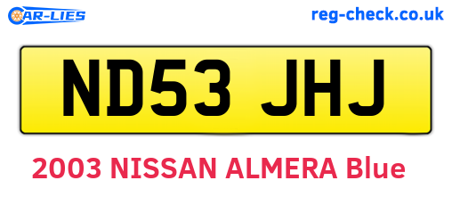 ND53JHJ are the vehicle registration plates.