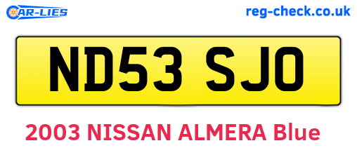 ND53SJO are the vehicle registration plates.