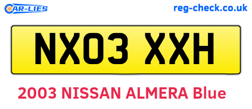 NX03XXH are the vehicle registration plates.