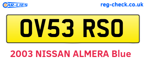 OV53RSO are the vehicle registration plates.