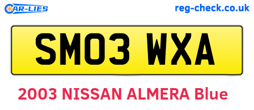 SM03WXA are the vehicle registration plates.