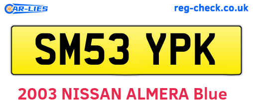 SM53YPK are the vehicle registration plates.