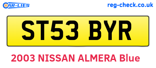 ST53BYR are the vehicle registration plates.