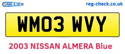 WM03WVY are the vehicle registration plates.
