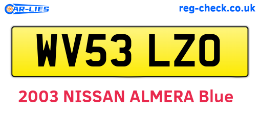 WV53LZO are the vehicle registration plates.