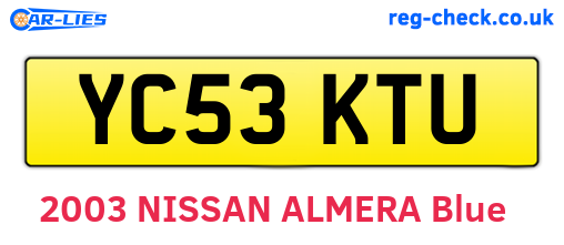 YC53KTU are the vehicle registration plates.