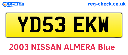YD53EKW are the vehicle registration plates.