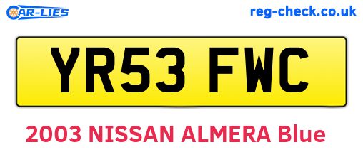 YR53FWC are the vehicle registration plates.