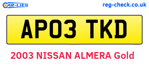 AP03TKD are the vehicle registration plates.