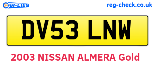 DV53LNW are the vehicle registration plates.