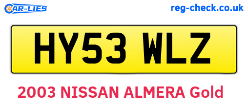 HY53WLZ are the vehicle registration plates.