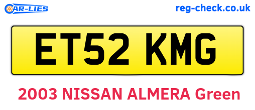 ET52KMG are the vehicle registration plates.
