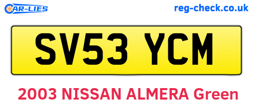 SV53YCM are the vehicle registration plates.