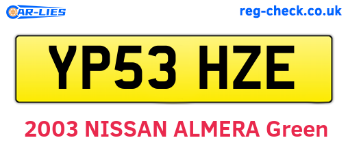 YP53HZE are the vehicle registration plates.