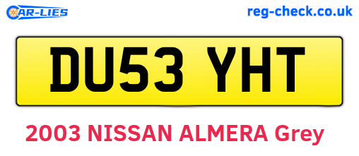 DU53YHT are the vehicle registration plates.