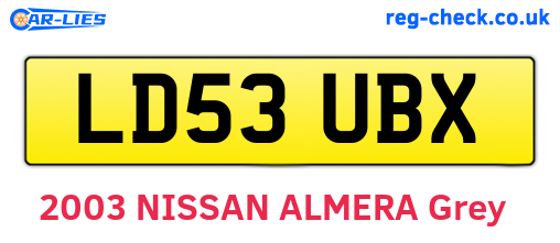 LD53UBX are the vehicle registration plates.
