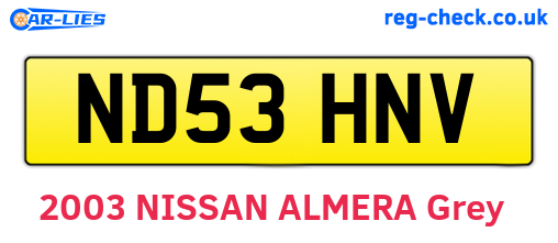 ND53HNV are the vehicle registration plates.