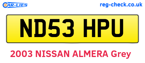ND53HPU are the vehicle registration plates.