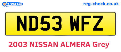 ND53WFZ are the vehicle registration plates.