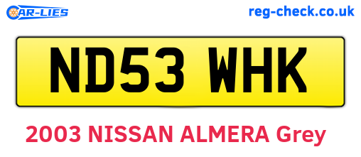 ND53WHK are the vehicle registration plates.