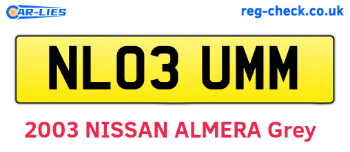 NL03UMM are the vehicle registration plates.