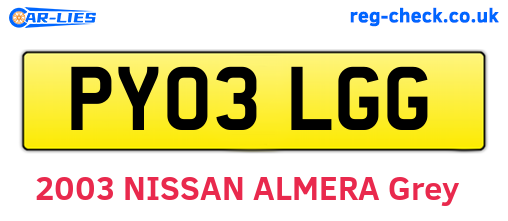 PY03LGG are the vehicle registration plates.