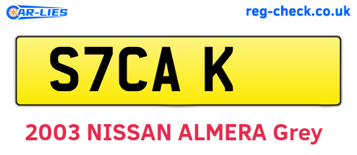 S7CAK are the vehicle registration plates.