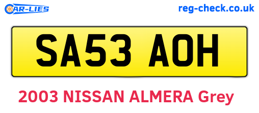 SA53AOH are the vehicle registration plates.