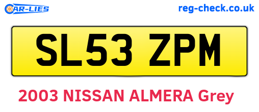 SL53ZPM are the vehicle registration plates.