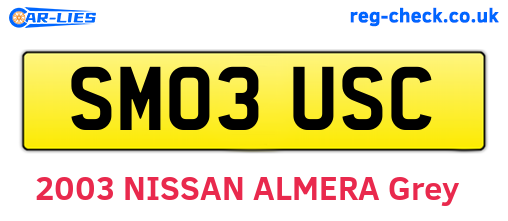 SM03USC are the vehicle registration plates.