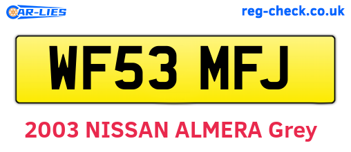 WF53MFJ are the vehicle registration plates.