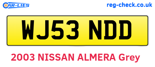 WJ53NDD are the vehicle registration plates.
