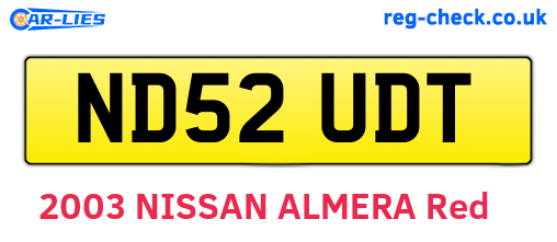 ND52UDT are the vehicle registration plates.