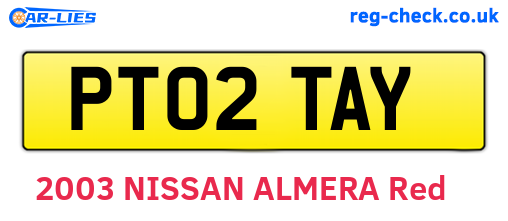 PT02TAY are the vehicle registration plates.