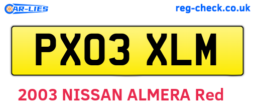 PX03XLM are the vehicle registration plates.
