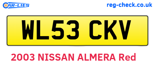 WL53CKV are the vehicle registration plates.