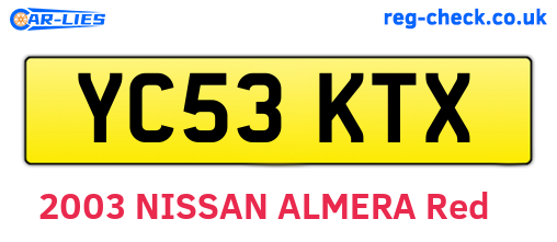YC53KTX are the vehicle registration plates.