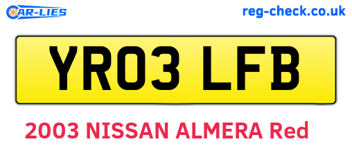 YR03LFB are the vehicle registration plates.