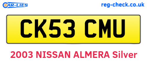 CK53CMU are the vehicle registration plates.