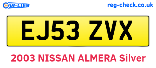EJ53ZVX are the vehicle registration plates.