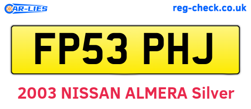 FP53PHJ are the vehicle registration plates.