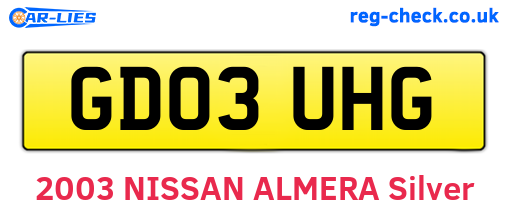 GD03UHG are the vehicle registration plates.