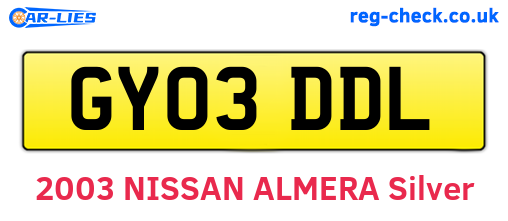 GY03DDL are the vehicle registration plates.