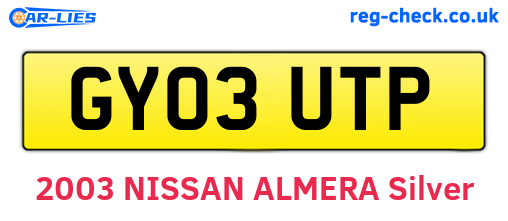 GY03UTP are the vehicle registration plates.