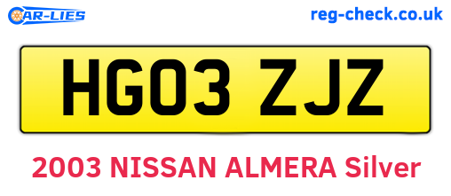 HG03ZJZ are the vehicle registration plates.