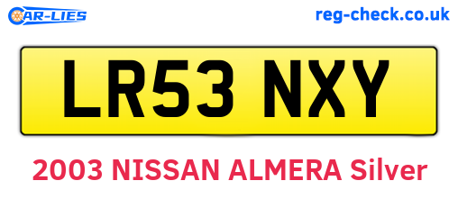 LR53NXY are the vehicle registration plates.