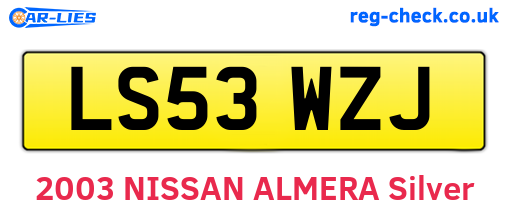 LS53WZJ are the vehicle registration plates.