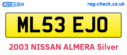 ML53EJO are the vehicle registration plates.
