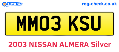 MM03KSU are the vehicle registration plates.